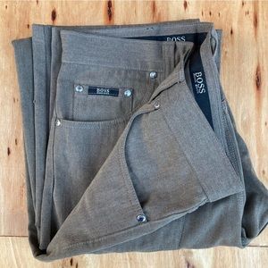 BOSS HUGO BOSS ALABAMA KHAKI TAN JEANS WOOL BLEND FABRIC SIZE 32